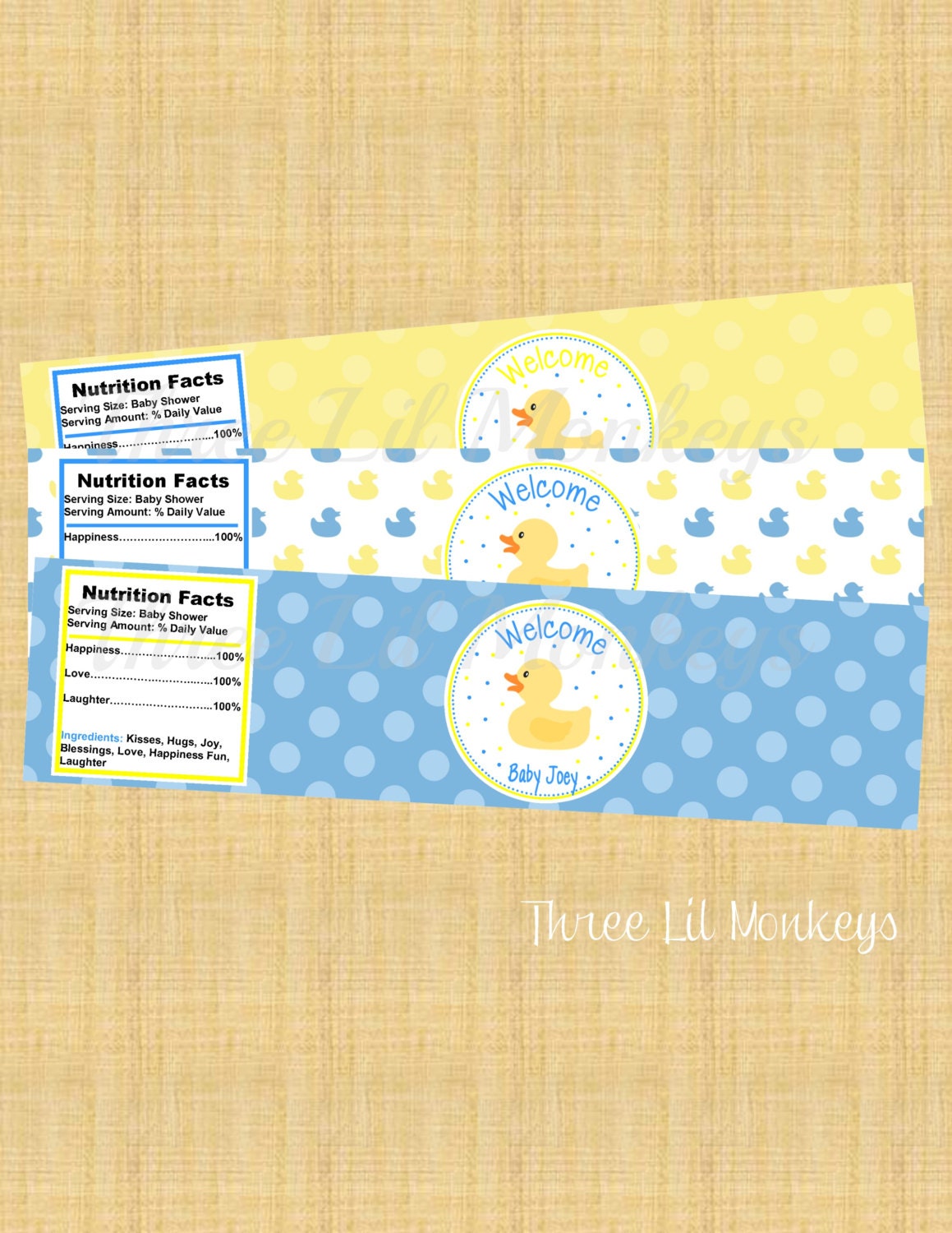Rubber Duck Water Bottle Labels -DIY Printable Il_570xn