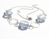 Blue Necklace, Glass Bead Necklace, UK Seller