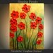 Original  abstract contemporary gallery canvas  palette knife floral painting  Singing Petals  by Nicolette Vaughan Horner