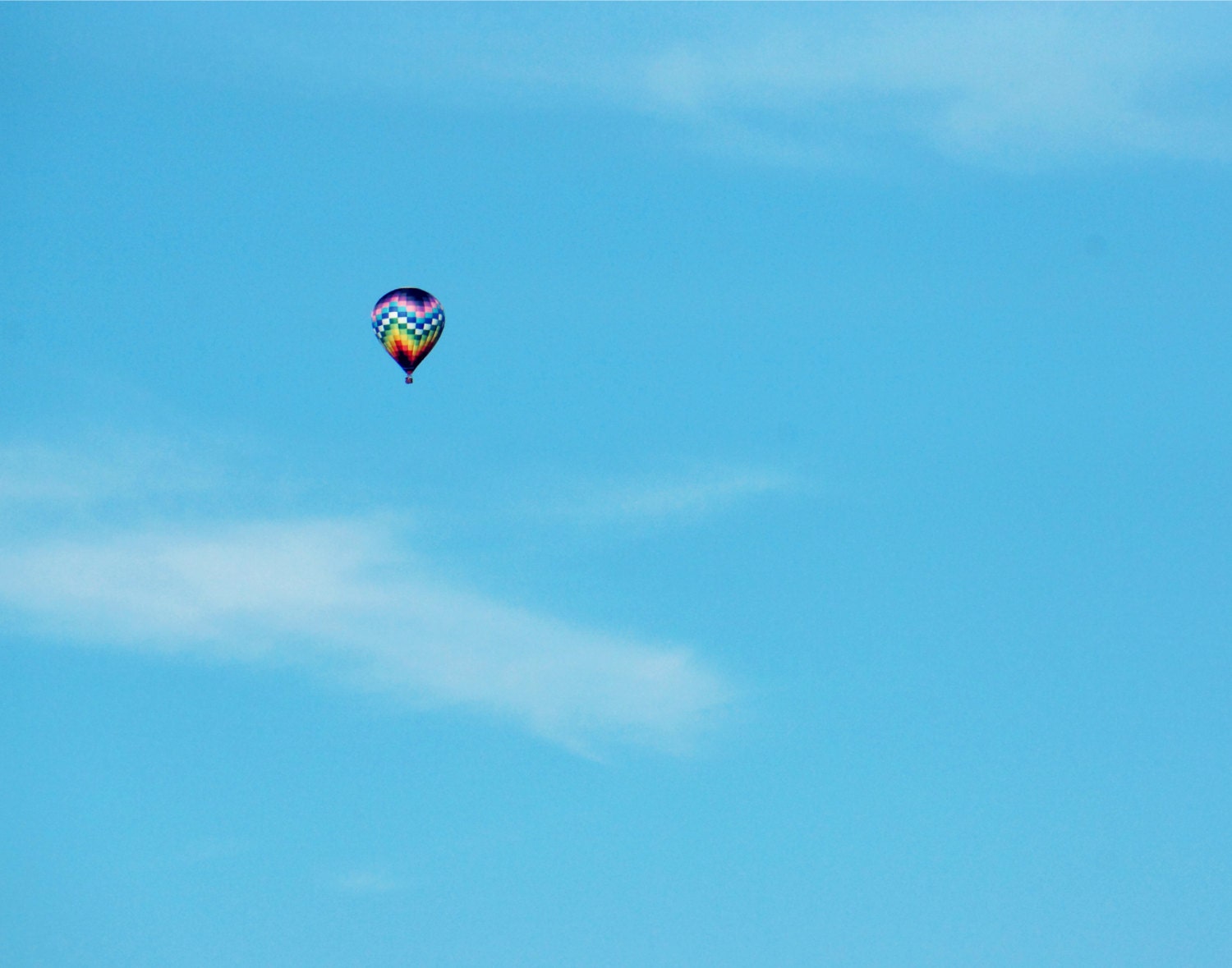 Hot Air Balloon Photography - Balloon Print - Hot Air Balloon, Blue Sky - Minimalist, Zen, Whimsical - Nursery Decor