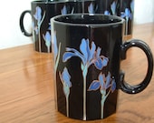 Vintage Blue Iris Mugs Otagiri Made in Japan Set of 5