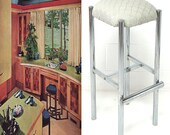 Vtg 1950s 1960s Unique Mid Century Modern Italian Chrome Bar Stool