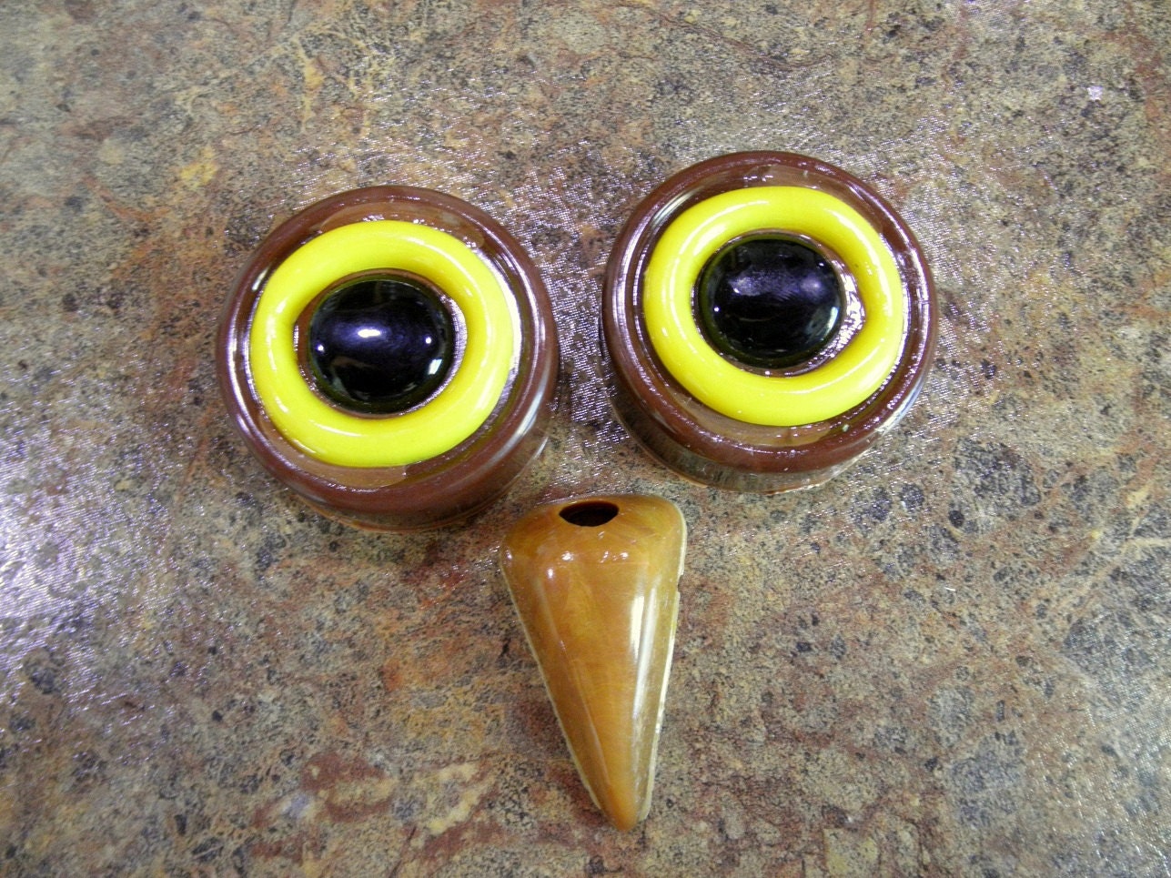 Macrame Owl Face Beads - 70s Vintage Macrame Supplies - Craft Projects for Hippies - Owl Be Seeing Ya