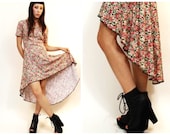 SHRED THREADS Reconstructed Vintage Floral Dress Hi Low