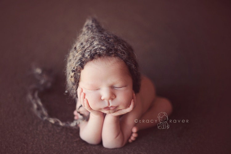 the Sweetheart : Newborn HAT - Earth Brown - Newborn Photo Prop -  newborn knit hat, baby hat, photography prop
