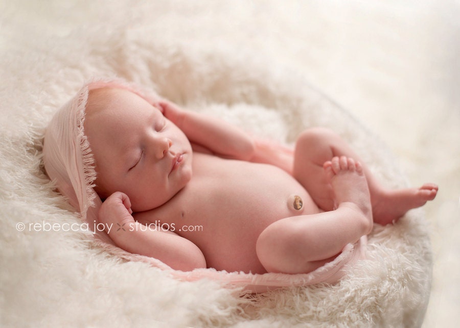 CRINKLE SILKY Wrap - Blush Pink -  Newborn Photo Prop -  cocoon, nest, bowl, maternity, photography
