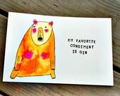 Gin bear original watercolor.