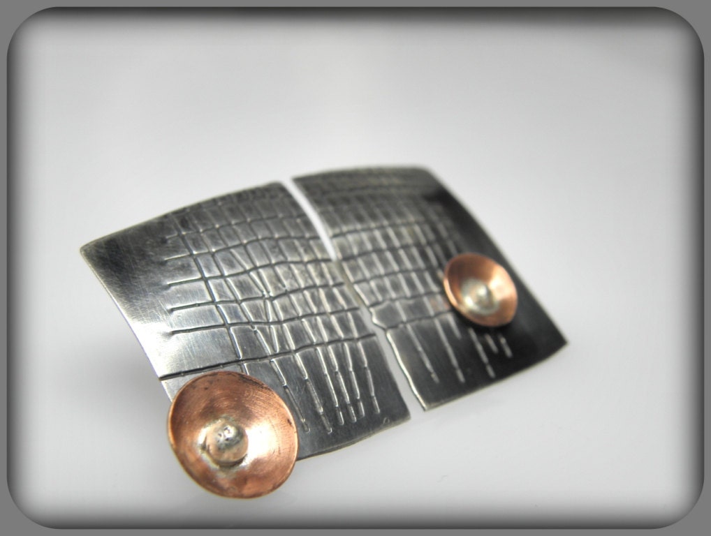 UNIQUE sterling silver earrings modern jewelry goth unique art contemporary black