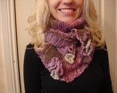 Hand Knitted Pink Triangle Bactus Scarf Free Shipping