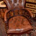 Mahogany Desk chair with leather Upholstery