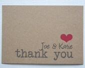 Wedding thank you cards with envelopes (set of 50)