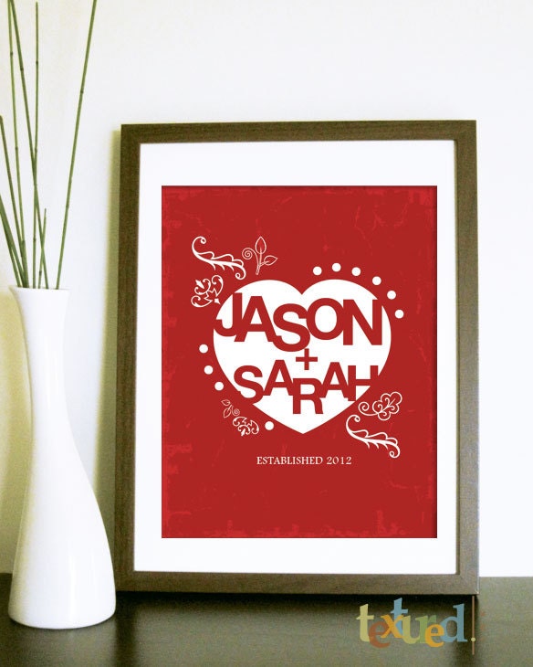 Valentines Day Gift, Wedding Print, Big Heart Love, 8.5X11, more sizes and colors, Gift for friends, botyfriend, Girlfriend, Fiancee