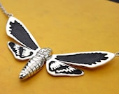 Acherontia sp. Death Head Moth Necklace, limited edition numbered and signed.
