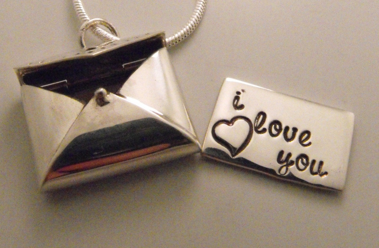 Sterling Silver Hand Stamped Love Letter Necklace