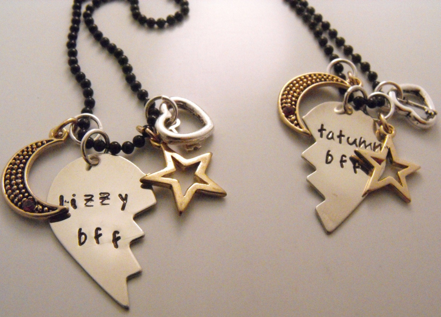 Pair of Best Friend Hand Stamped Necklaces