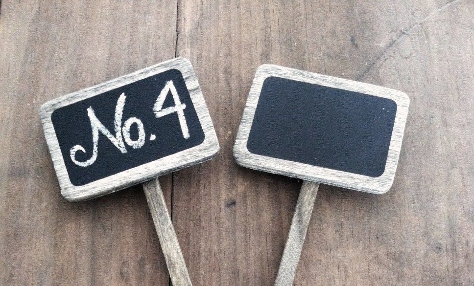 Set of 4 Chalkboard Signs With Sticks