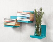 Floating Shelf - Sconce Shelf - Turquoise, Teal, Aqua - Wall Storage - Bookshelves - Set of 2 - Simple Shelf