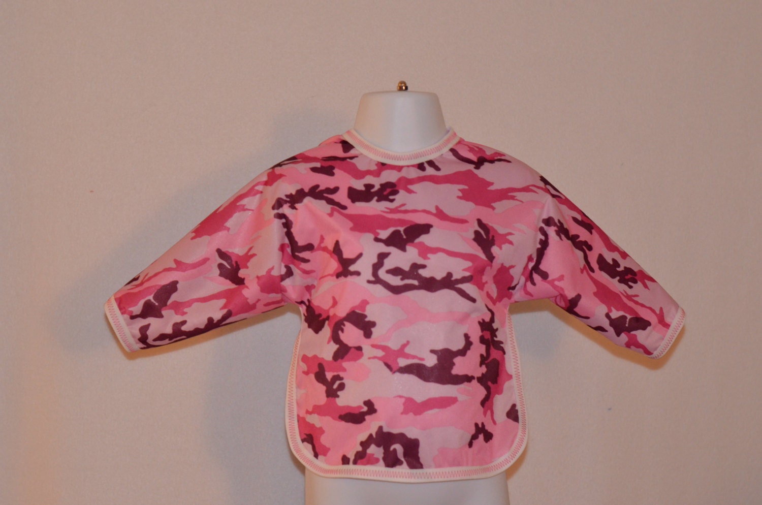 Shirt Saver Full Coverage Baby Bib With Long Sleeves - Waterproof - Pink Camo