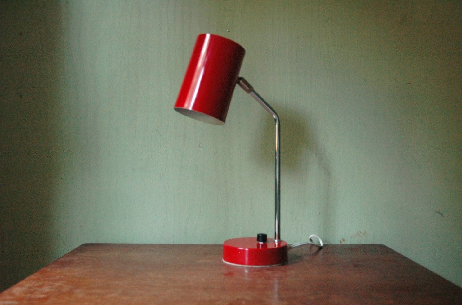 Mid Century Modern Space Age Desk Lamp - Tensor / Sonneman Era Red Adjustable Lamp