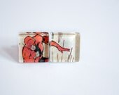 Recycled vintage comic book puzzle cufflinks