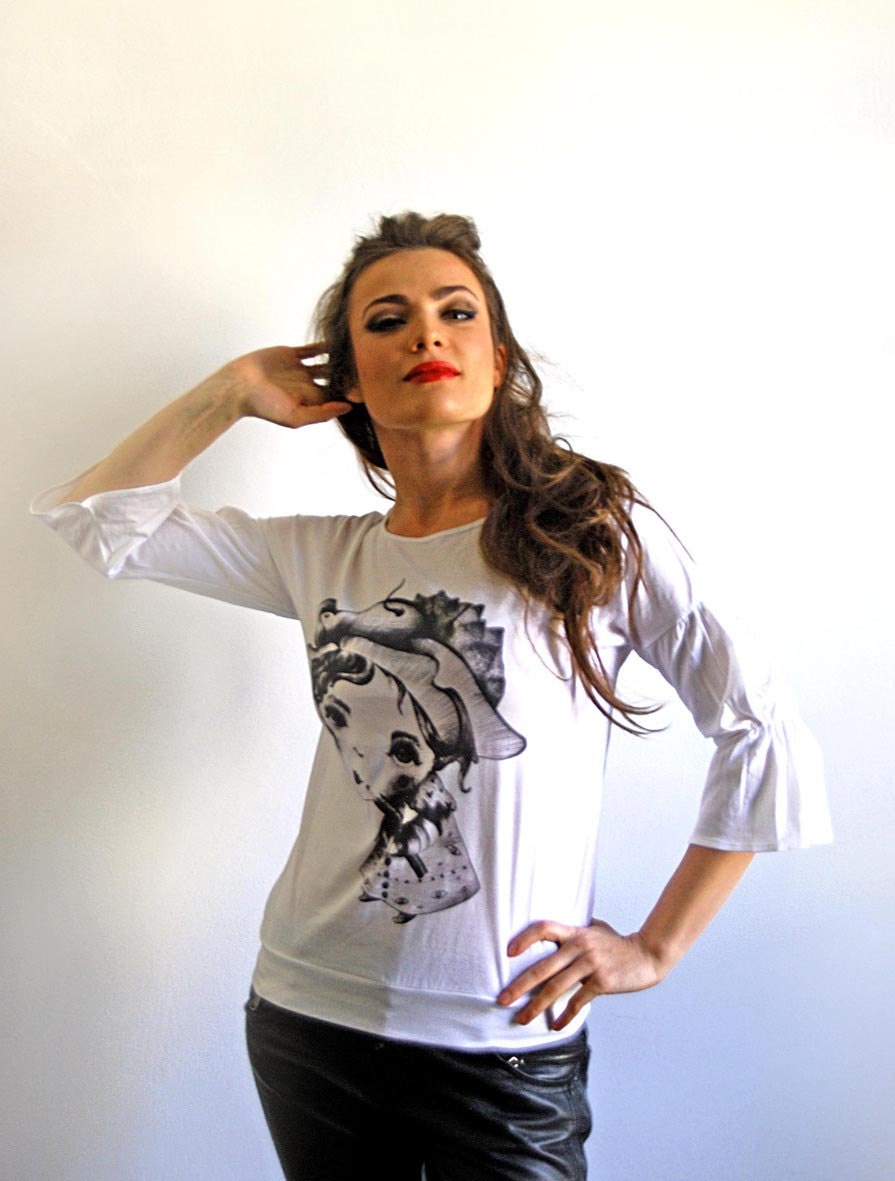 Unique t-shirt (Designer - STEFANO MORTARI) with my drawing "she the dreamer"