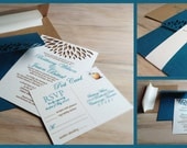 Handmade Wedding Invitation - DIE Cut Kraft - Simple Elegance Wedding Invitations - SAMPLE -