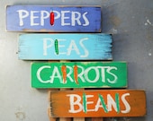Group of 4 Hand-painted Garden Signs