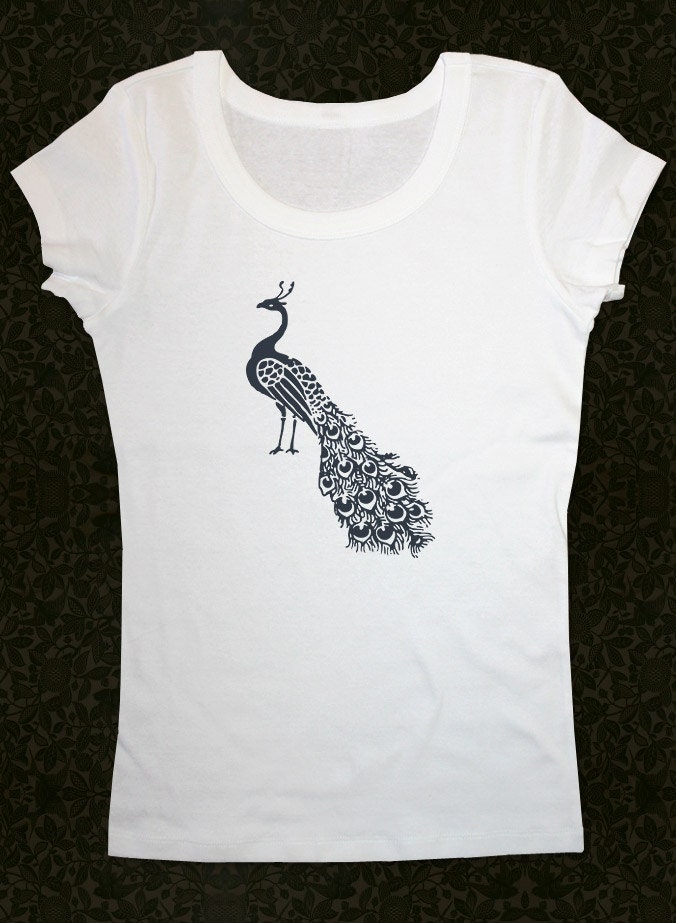 Peacock 10 - Women's Short Sleeve Scoop Neck Cotton T-Shirt Contoured Fit