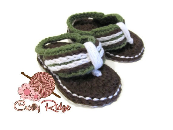 Crocheted Baby Flip Flops - Made to Order - Other colors available
