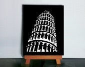 Leaning Tower of Pisa - Paper Cutting, Paper Art, Italy Decor, Black and White Decor, Scherenshnitte, Italian Home Decor