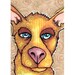 Original ACEO Yellow Dog, Pen and Ink