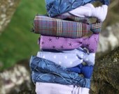 Purple & Blue Fabric Heart Wreath (Wall Hanging)