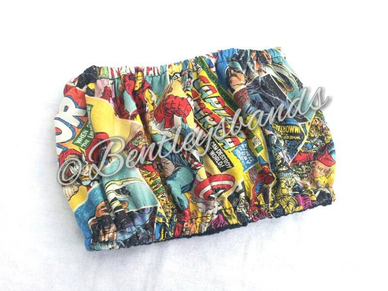 1 Comic Strip Super Hero u pick size  male dog diapers belly bands with elastic sides