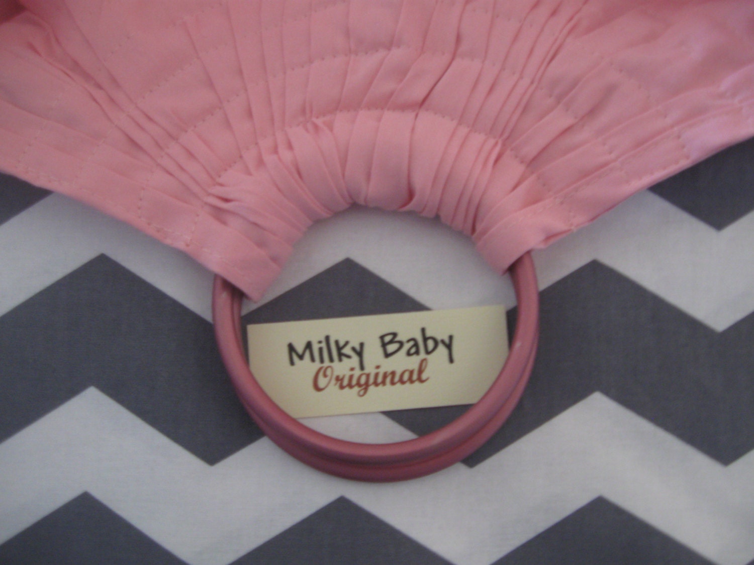 Baby ring sling toddler carrier wrap adjustable PINK base chevron tail  - or choose fabric -one free pocket