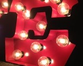 Letter Carnival light fixture marquee light fixture metal 24" tall letter for one letter