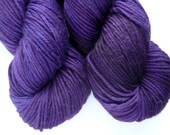 Hand Dyed DK Yarn - Superwash Merino Wool Yarn in Deep Amethyst Colorway