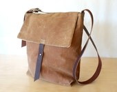 Waxed Canvas Book Bag // Shoulder Bag // Blush Brown // Purse