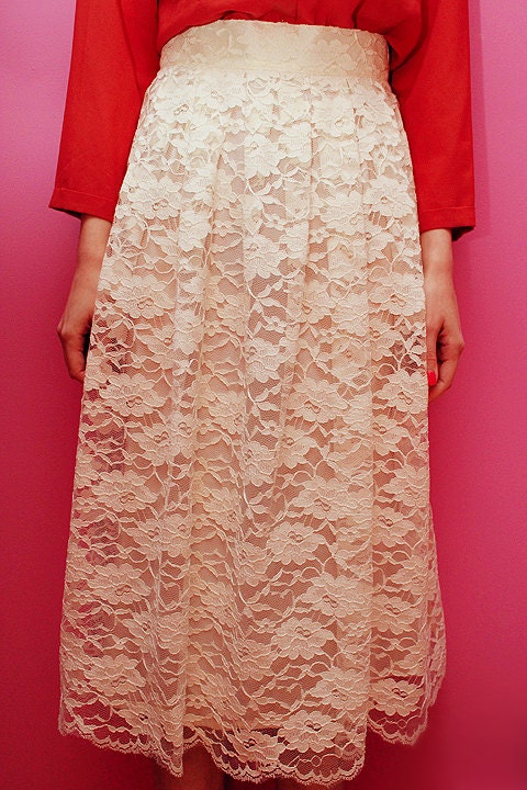 Vintage lace maxi skirt
