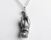 Sea Otter Necklace  January February Birth Totem Jewelry  Aquarius