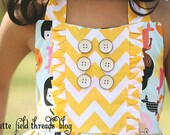 Ginger Dress and Top PDF Pattern Tutorial,  Ebook, Epattern, Sizes 12m-10 years included.