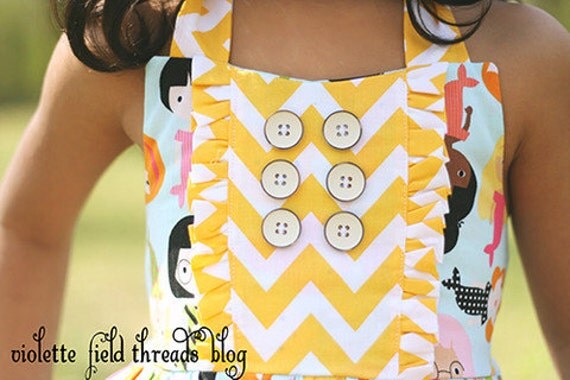 Ginger Dress and Top PDF Pattern Tutorial,  Ebook, Epattern, Sizes 12m-10 years included.