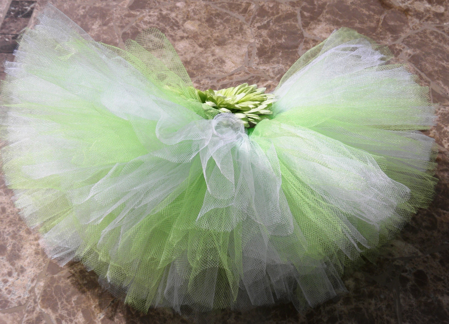 Doggie Tutu: APPLE GREEN & WHITE Dog Tutu - Medium / Large