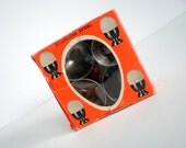 Mid Century Danish Egg Cups with box / Stainless Steel / Set of Four / Jeno Steel Denmark