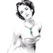 Pecil drawing - Elizabeth Taylor Wearing Emerald Jewels