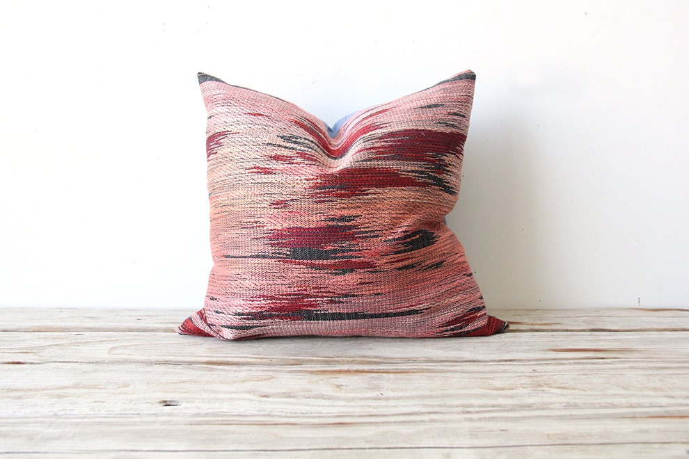 Pink Southwestern & Chambray Pillow Cover 16"