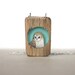 Summer Owl- Recycled Wood turquoise Necklace - Summer Sale from Iamabird