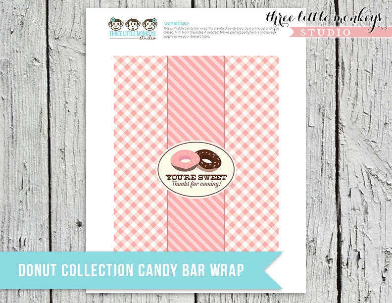 Donut Shop Chocolate Bar Favor Wrapper Il_170x135