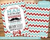 Vintage Little Man or Little Mister Mustache Bow Tie Baby Shower Invitation Il_170x135