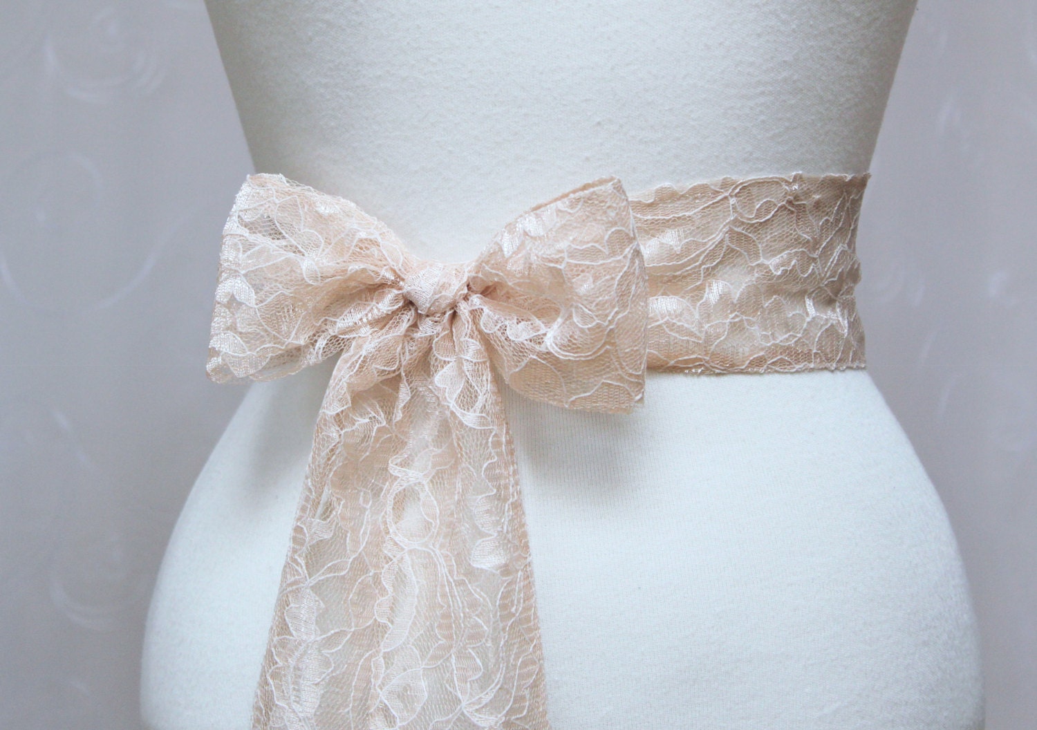 Champagne Lace Wedding Simple Sash/ Handmade Accessory/ Free Shipping on Additional Items