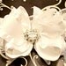 Baby Girl fancy Cream -Ivory double ruffle bow ,lace headband, ,Baby Headbands.Girl Headbands.